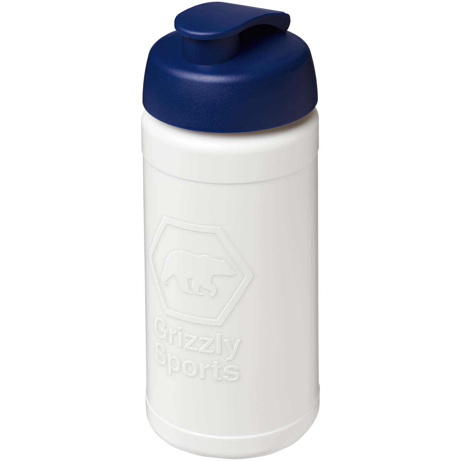 Bouteilles de sport publicitaires - Bouteille de sport Baseline Rise de 500 ml recyclée avec couvercle rabattable - 0