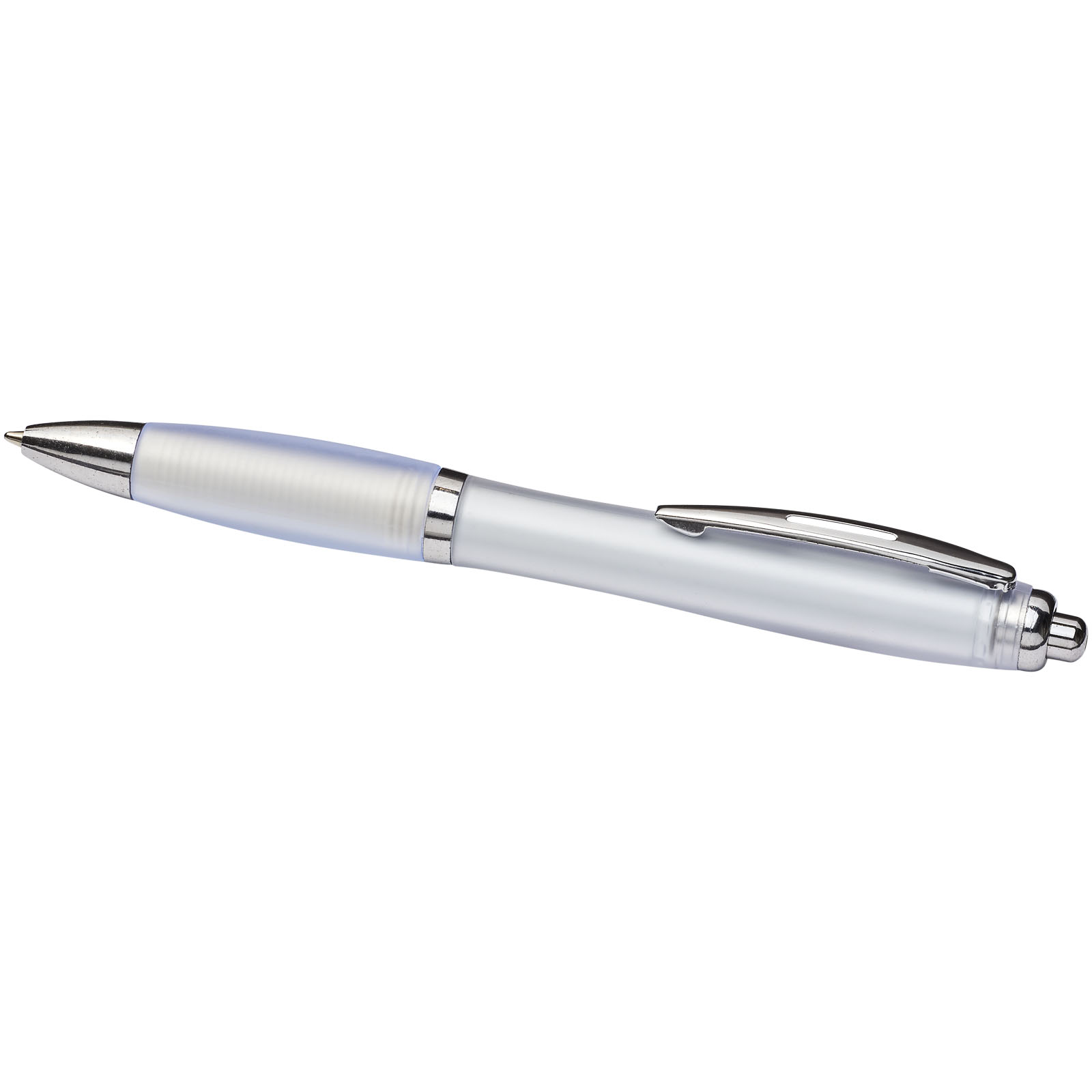 Advertising Ballpoint Pens - Curvy ballpoint pen with frosted barrel and grip - 2