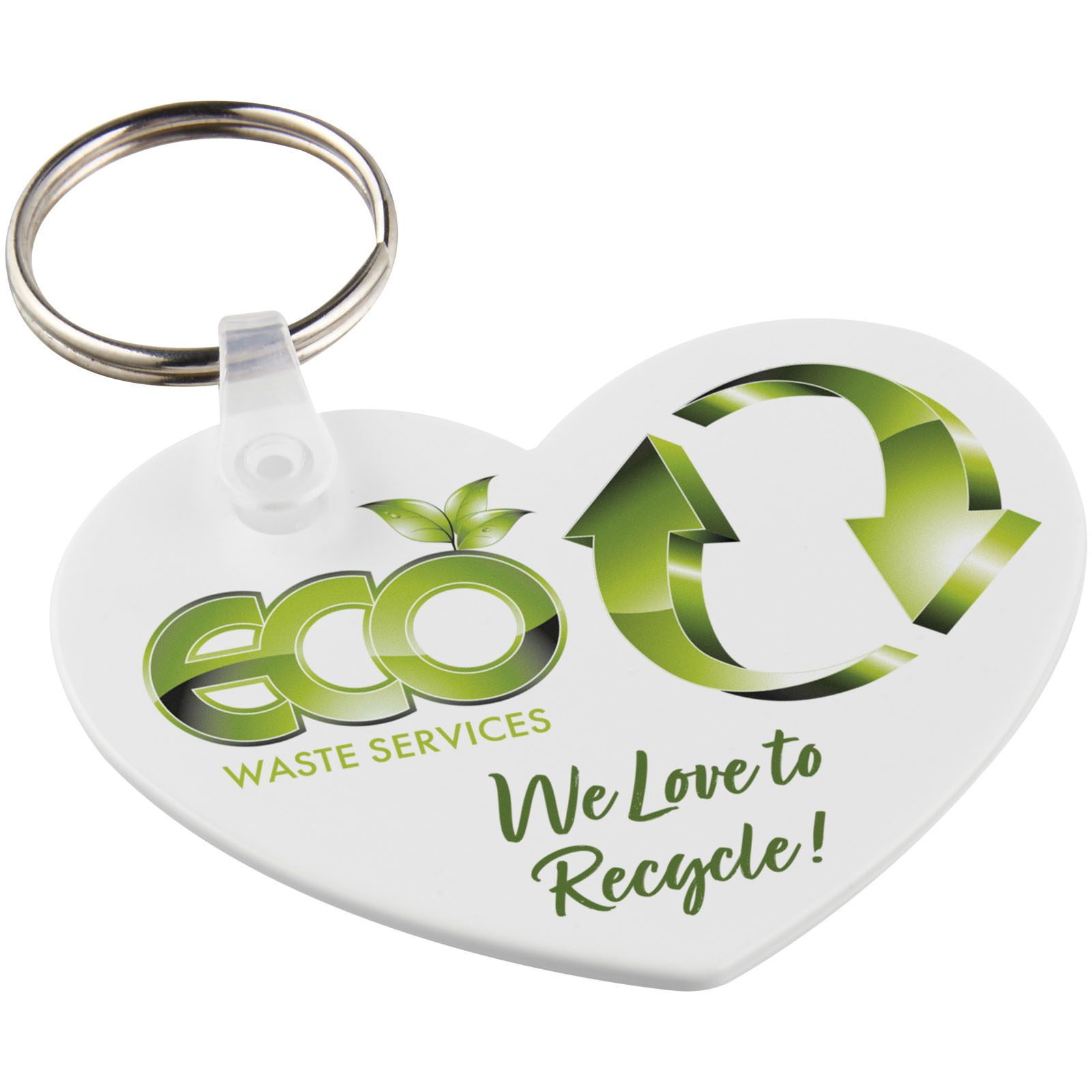 Porte-clés publicitaires - Porte-clés recyclé Taiten forme de cœur - 0
