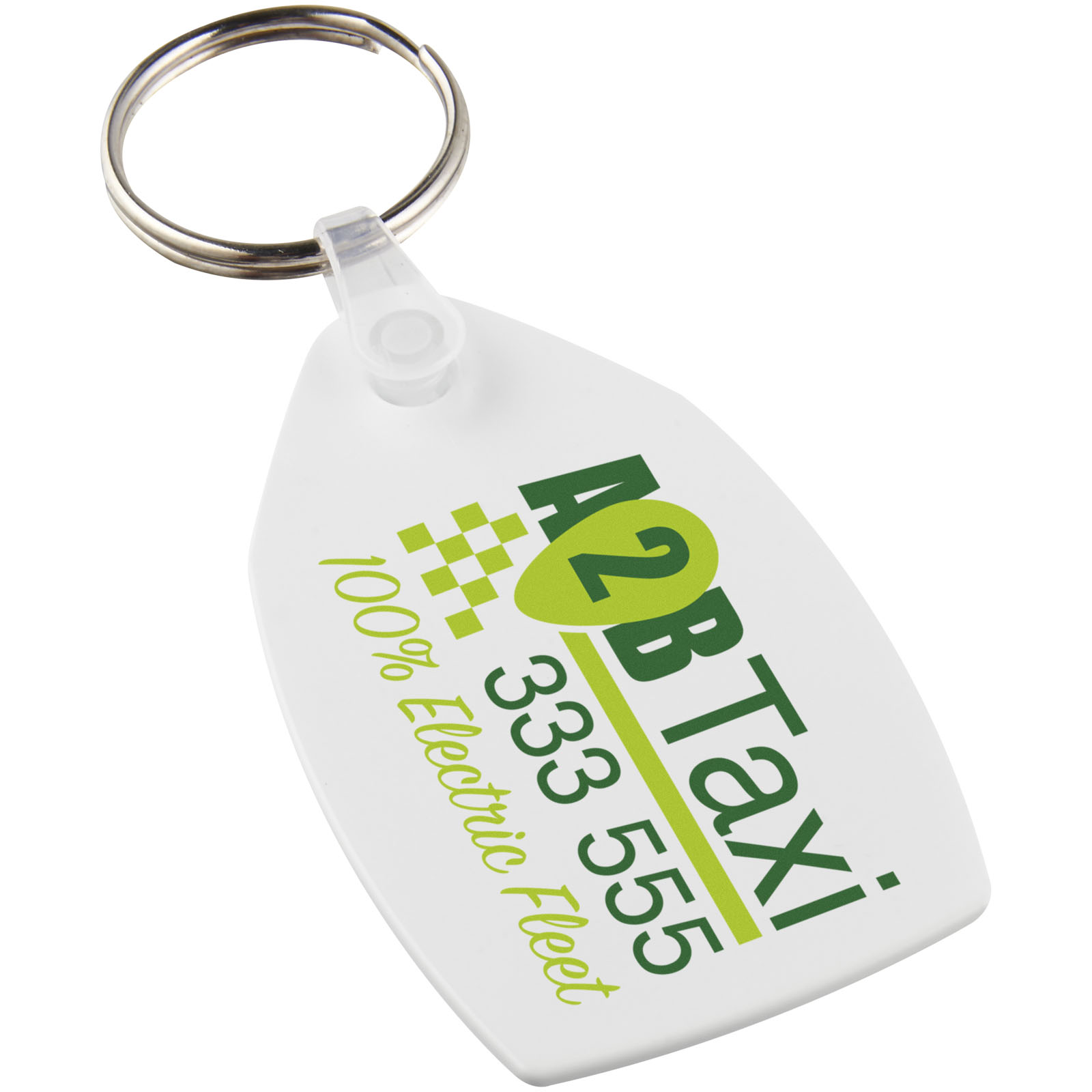 Giveaways - Tait rectangular-shaped recycled keychain