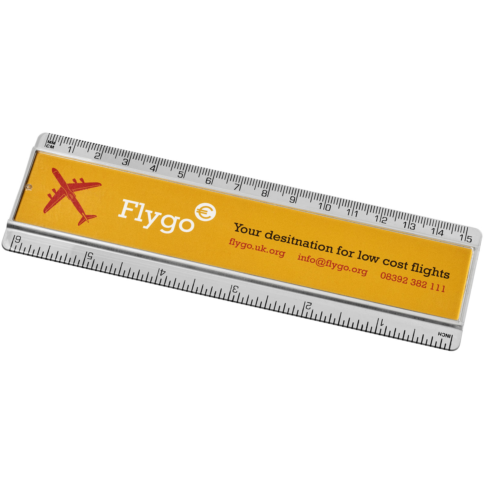 Advertising Desk Accessories - Ellison 15 cm plastic insert ruler - 0