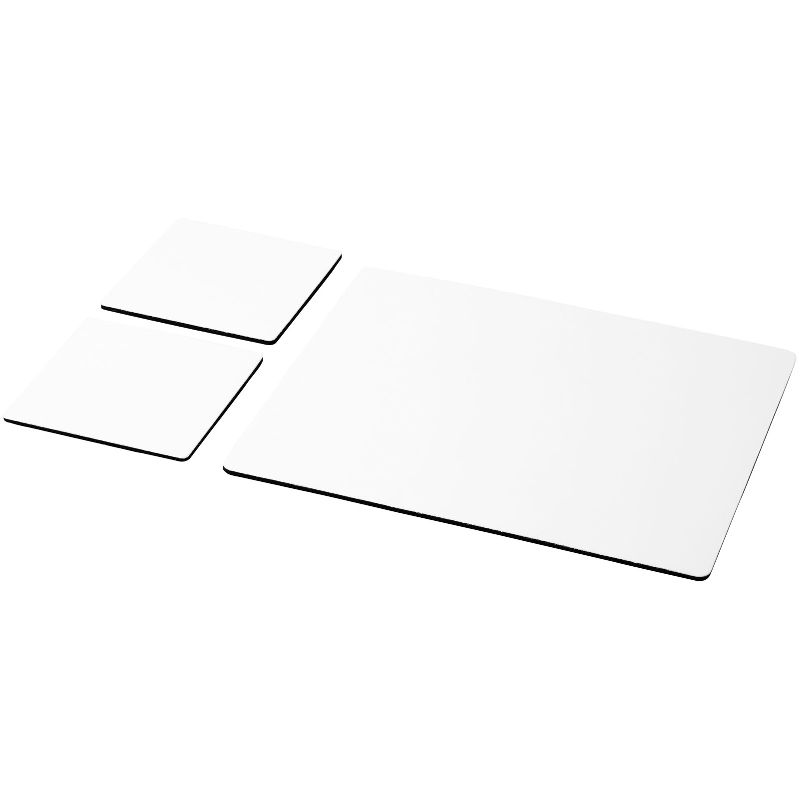 Accessoires pour ordinateur publicitaires - Ensemble de tapis de souris et de dessous de verre Q-Mat® 3 - 3