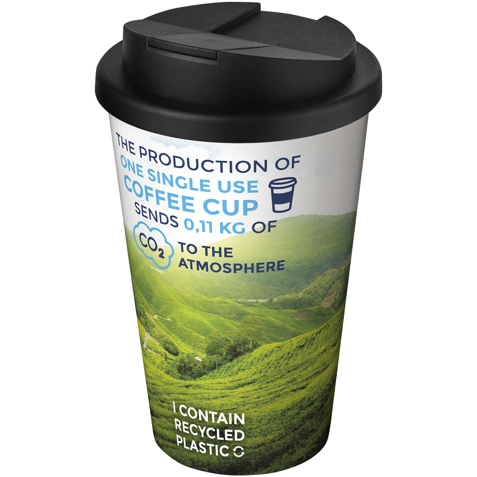 Mugs pour voyager publicitaires - Gobelet isolant Brite-Americano® 350ml avec couvercle anti-fuite - 0