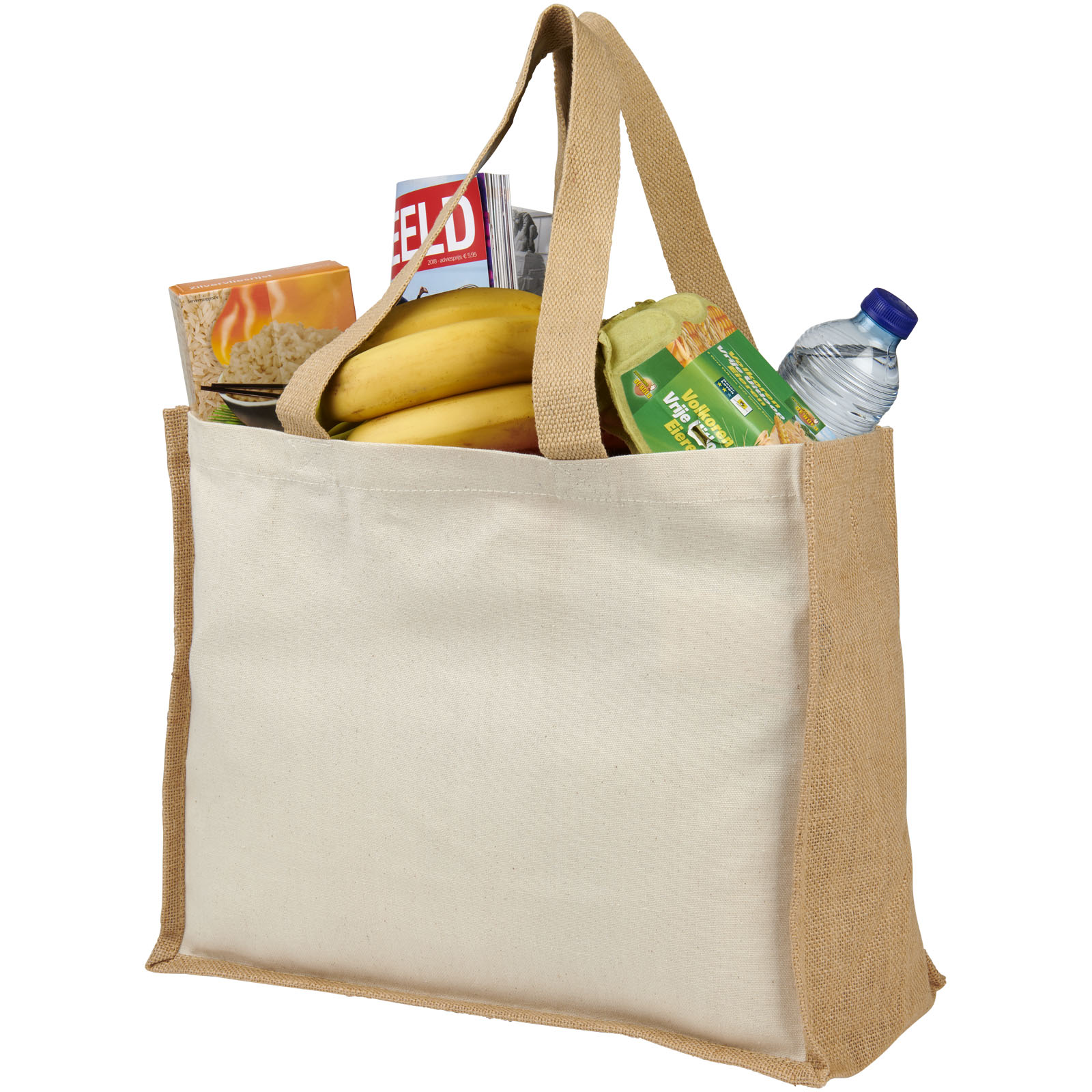 Advertising Shopping & Tote Bags - Varai 320 g/m² canvas and jute shopping tote bag 23L - 2