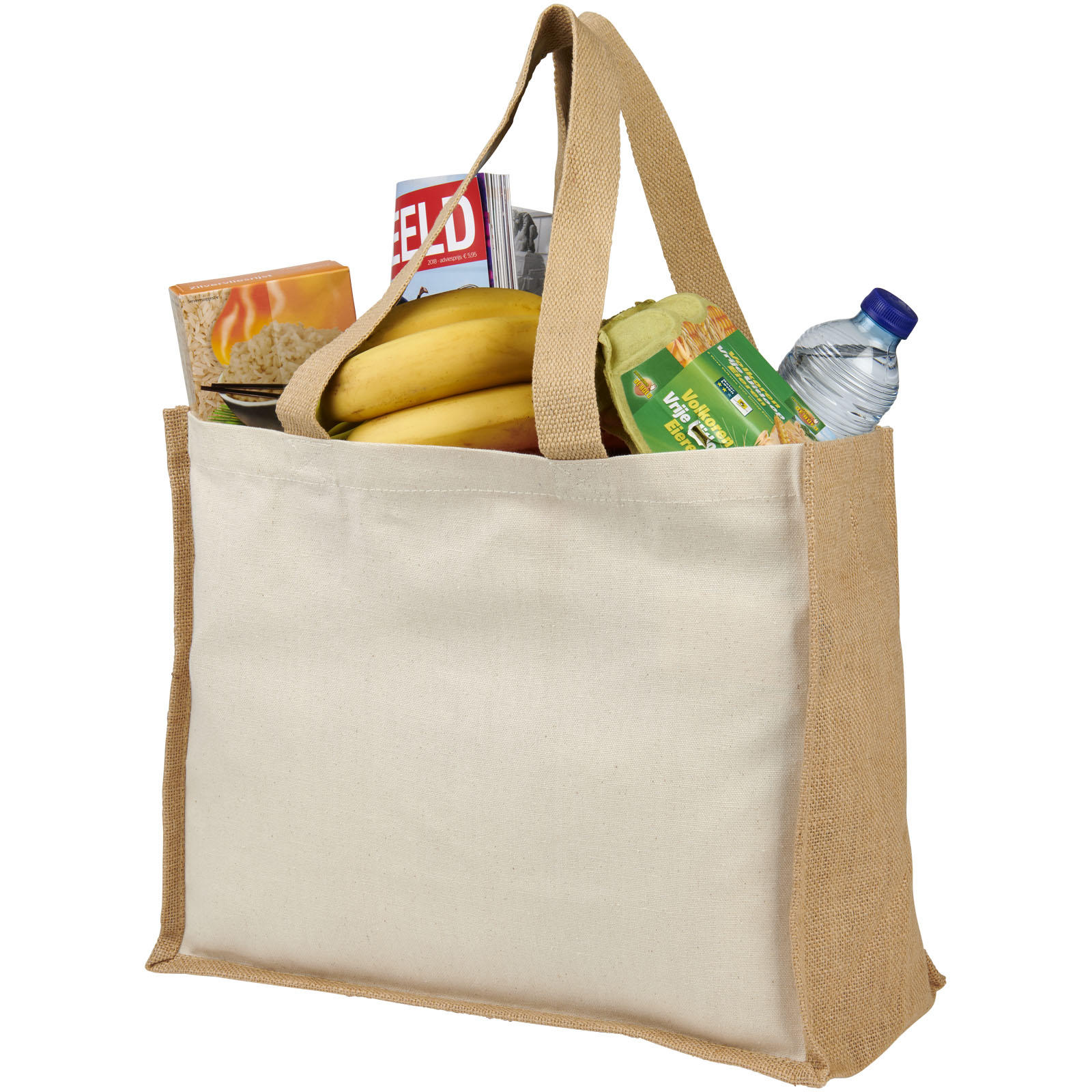 Sacs de shopping publicitaires - Sac Varai 320 g/m² en toile et jute 23L - 2