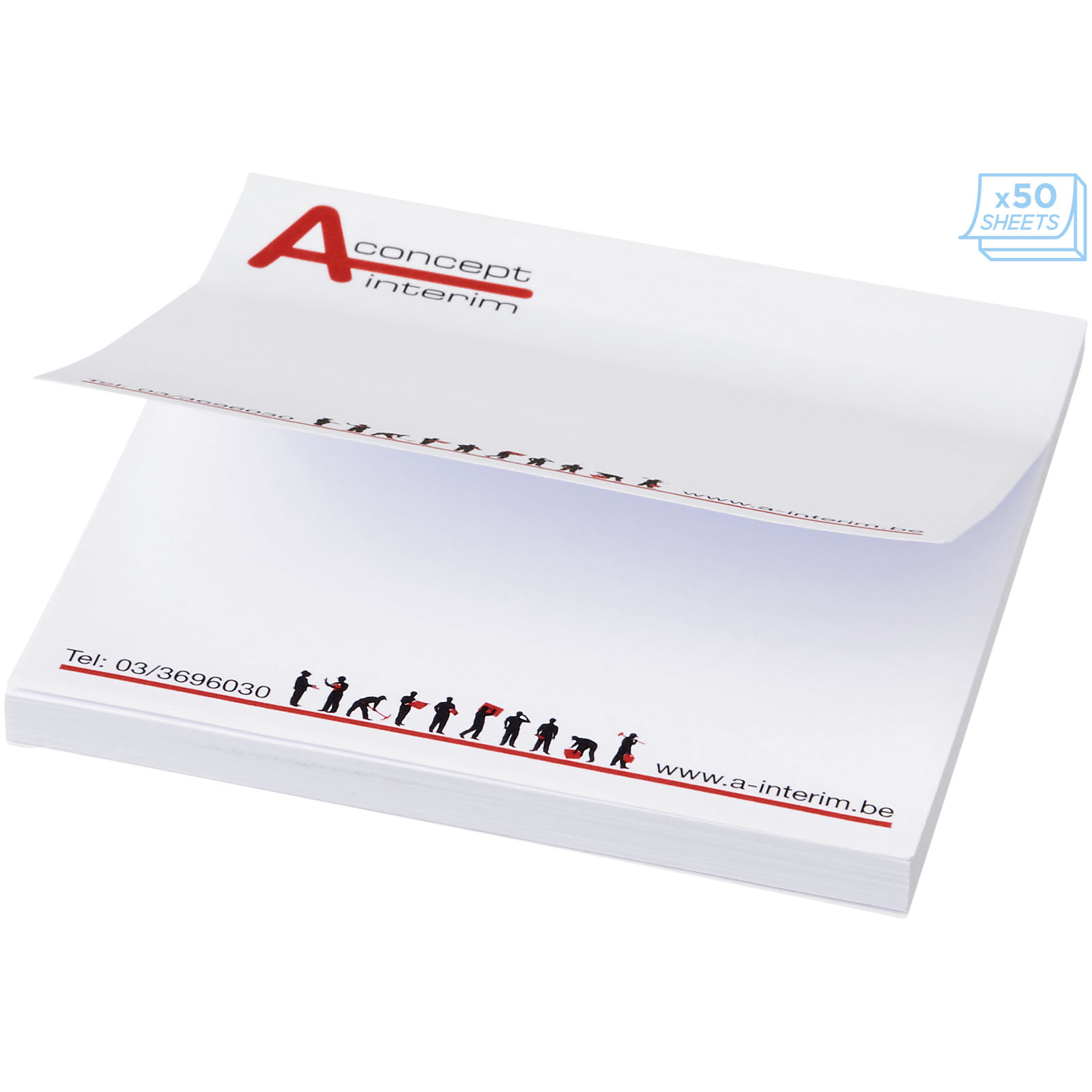 Notes adhésives publicitaires - Mémo-autocollants Sticky-Mate® 75x75mm - 0