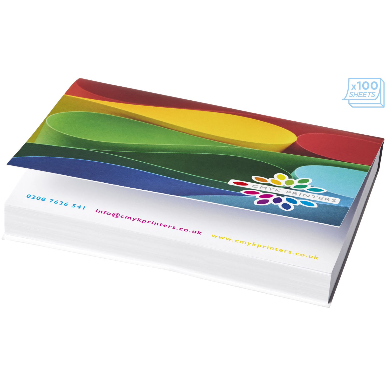 Notes adhésives publicitaires - Post-its Sticky-Mate® avec couverture souple A7 100 x 75mm - 3