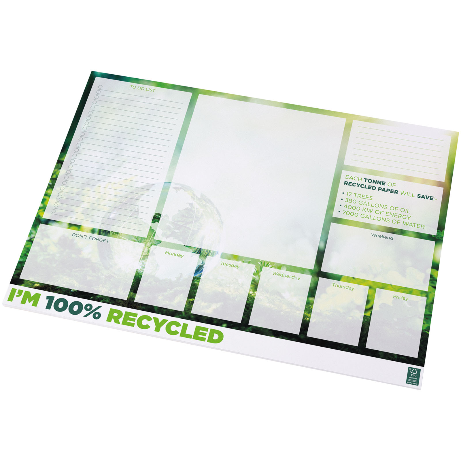 Blocs-notes publicitaires - Bloc-notes A2 recyclé Desk-Mate® - 0