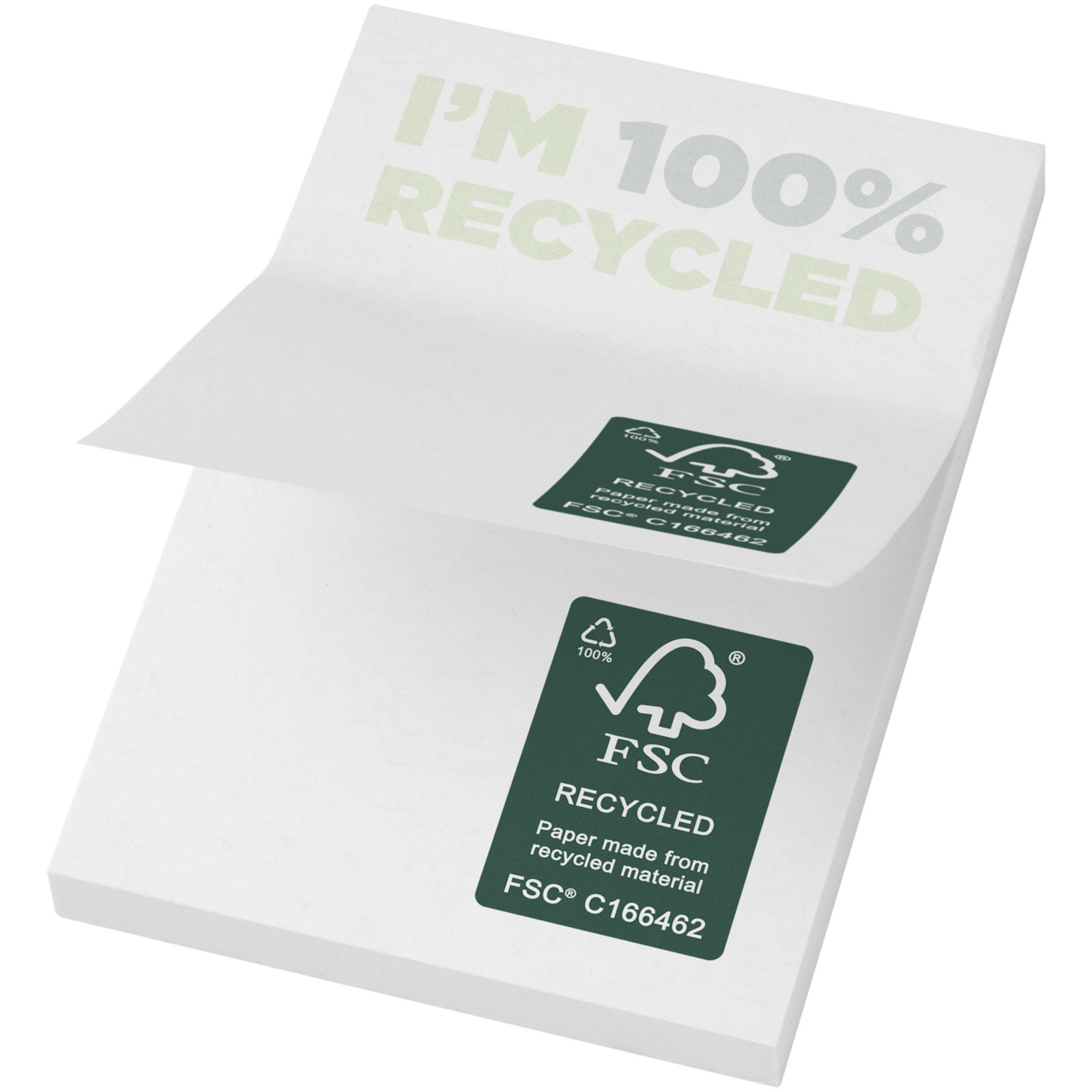 Notes adhésives publicitaires - Mémos autocollants recyclés 50 x 75 mm Sticky-Mate®  - 0