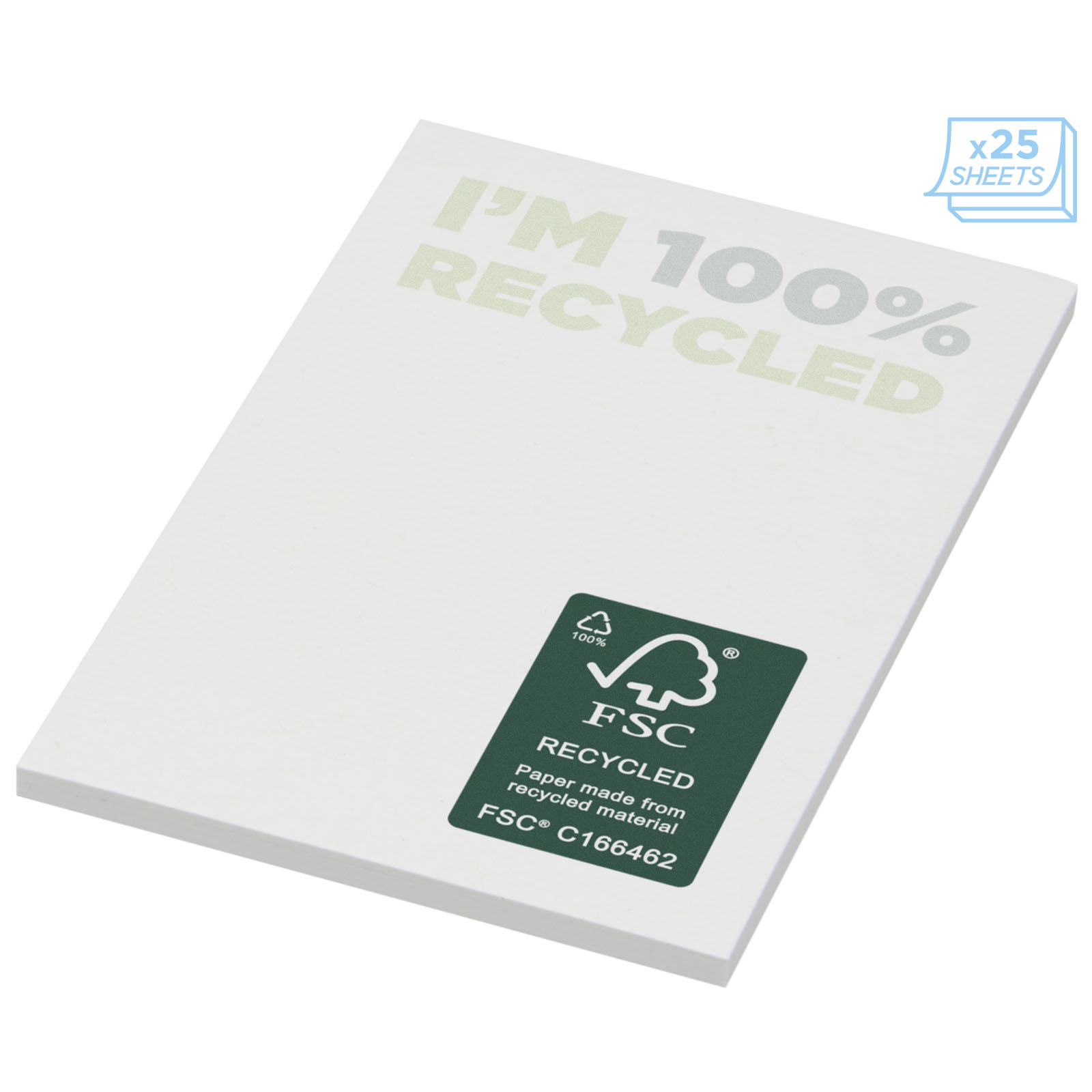 Notes adhésives publicitaires - Mémos autocollants recyclés 50 x 75 mm Sticky-Mate®  - 2