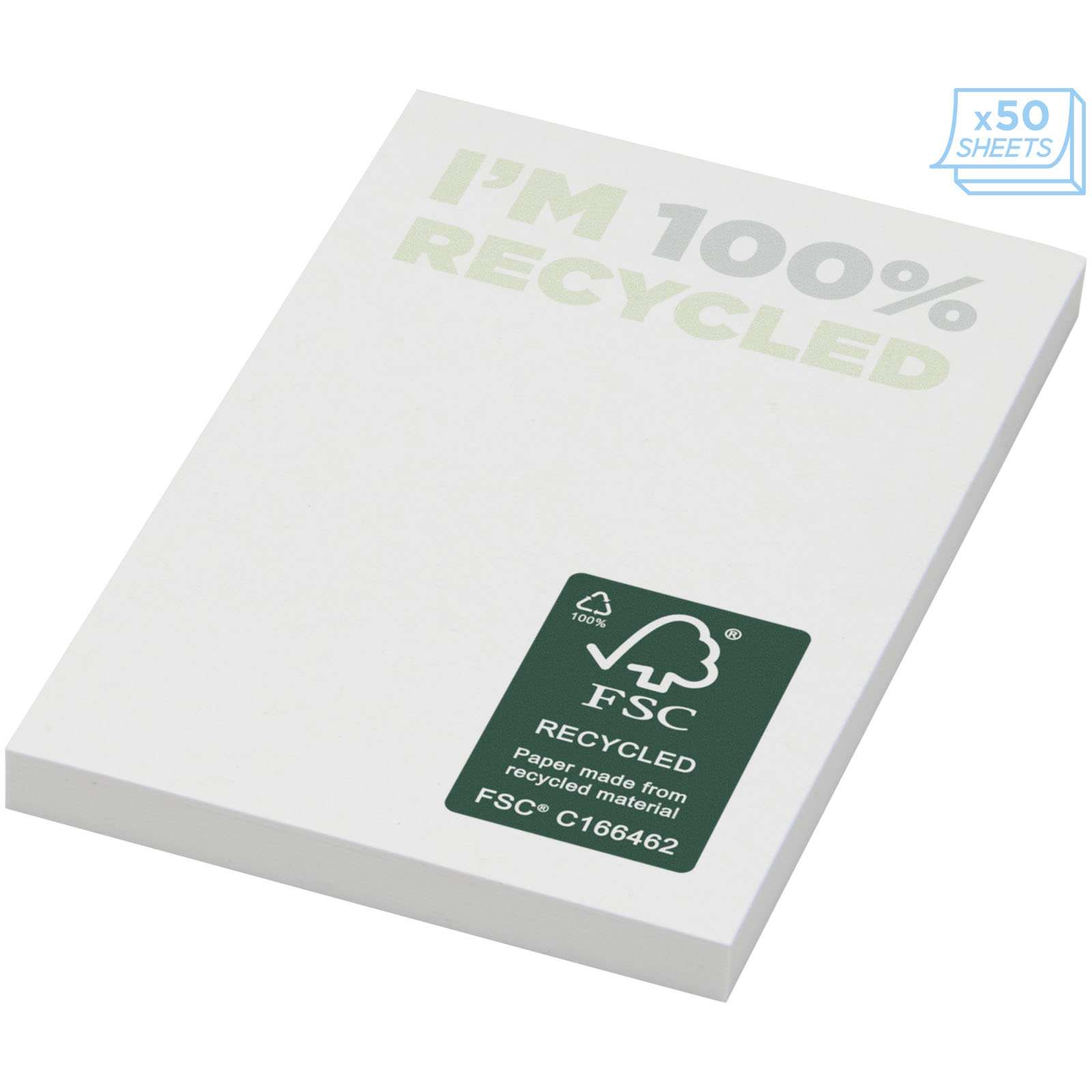 Advertising Sticky Notes - Sticky-Mate® recycled sticky notes 50 x 75 mm  - 3