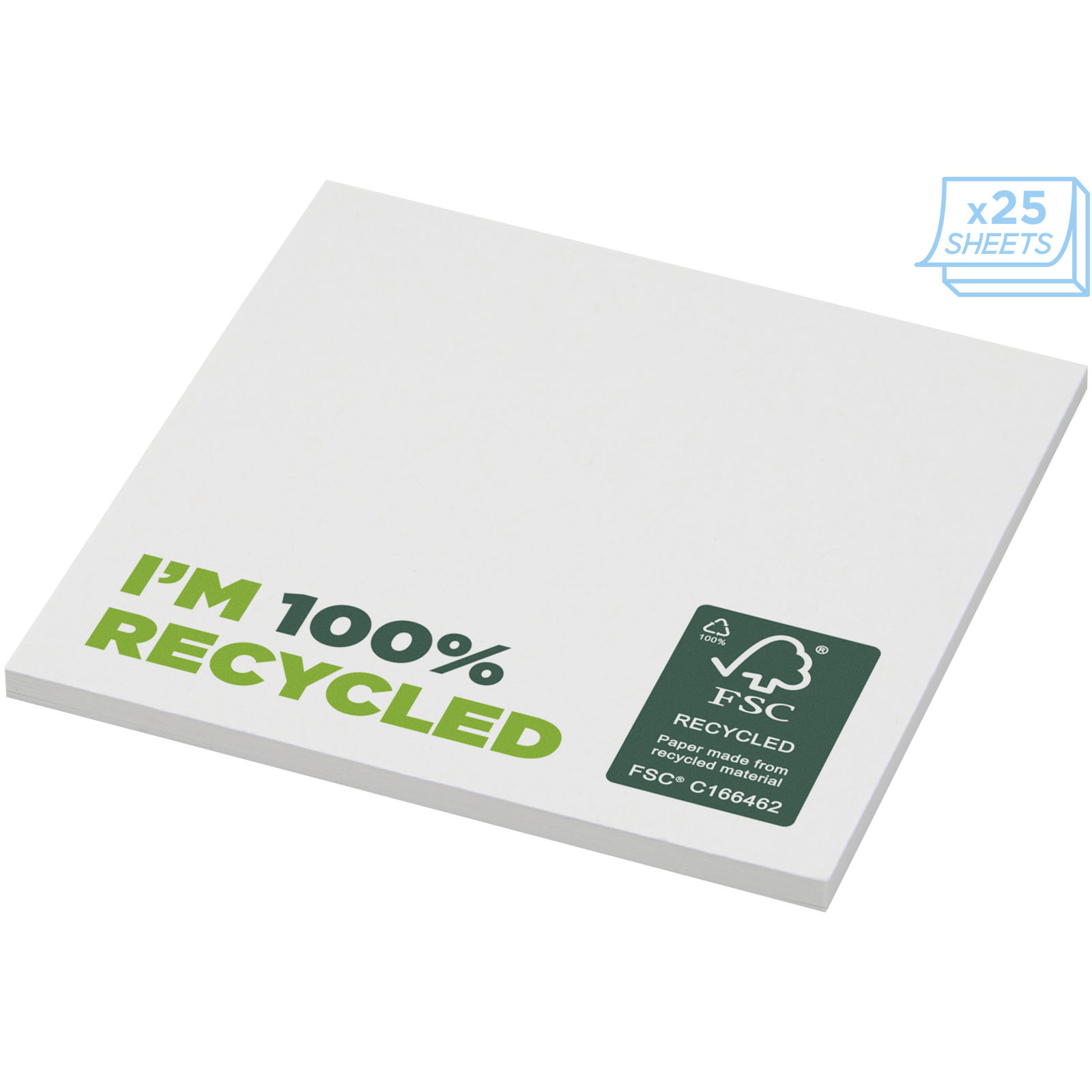 Notes adhésives publicitaires - Mémos autocollants recyclés 75 x 75 mm Sticky-Mate® - 2