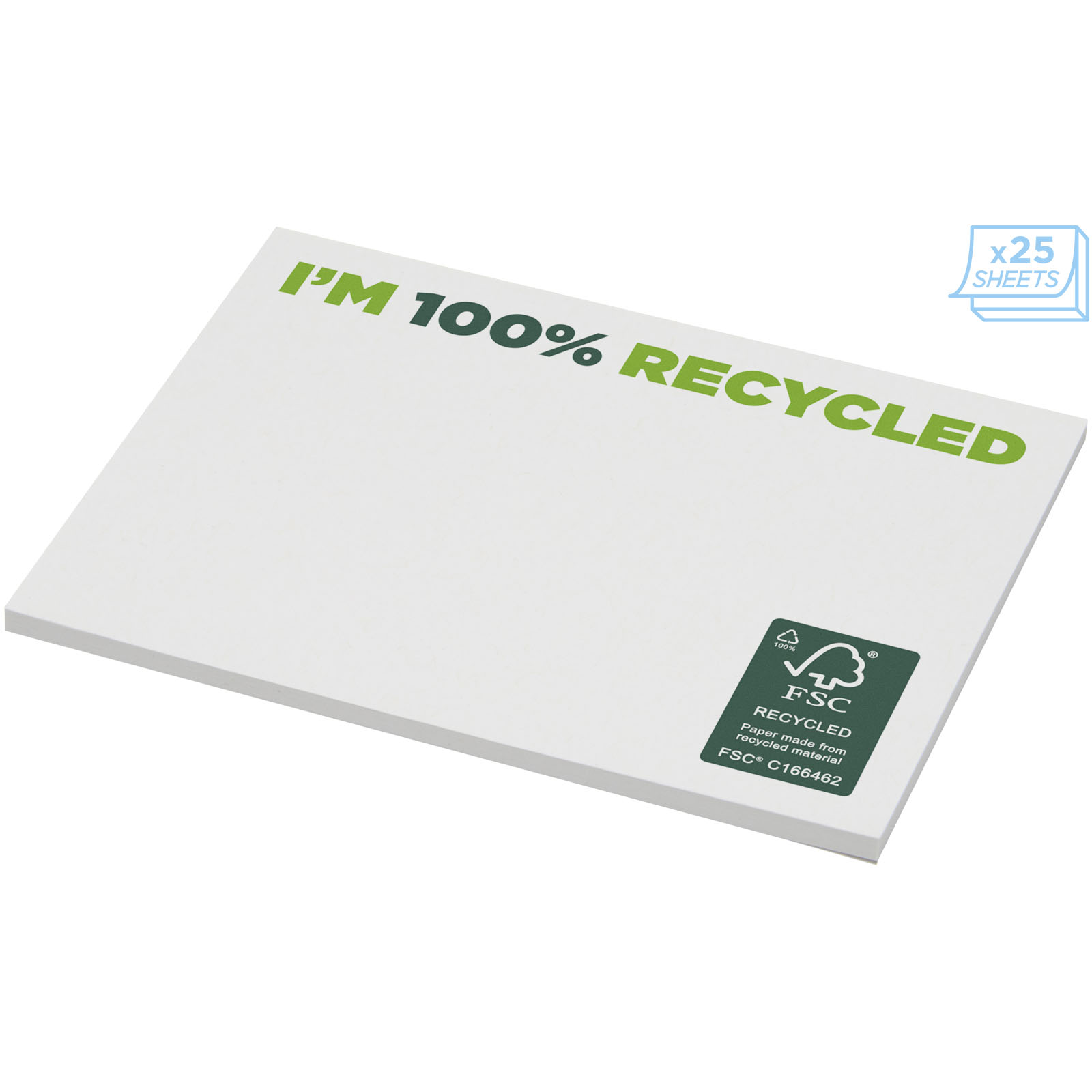 Notes adhésives publicitaires - Mémos autocollants recyclés 100 x 75 mm Sticky-Mate® - 2