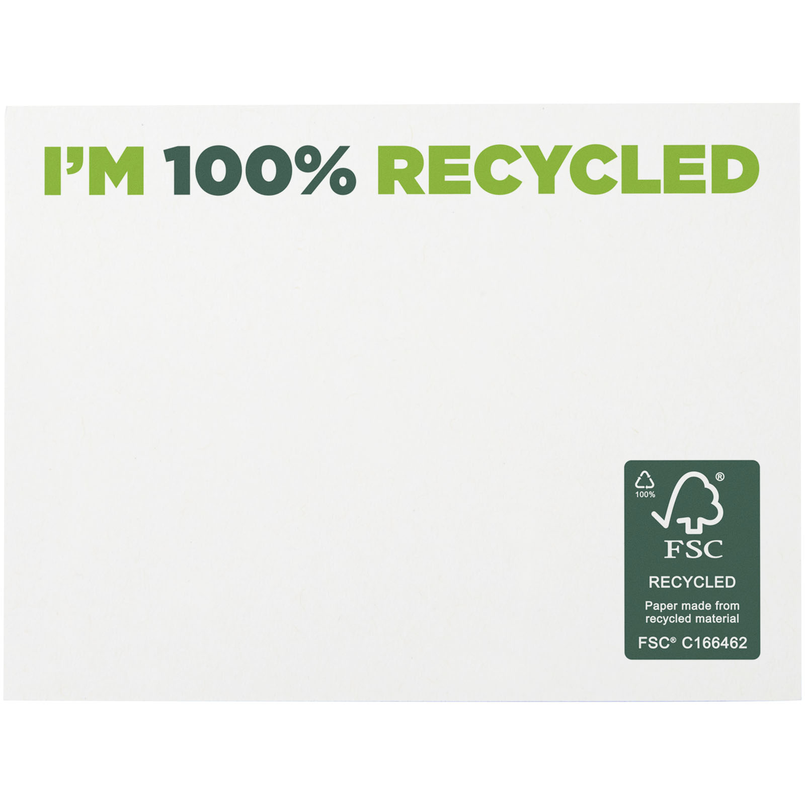 Notes adhésives publicitaires - Mémos autocollants recyclés 100 x 75 mm Sticky-Mate® - 1