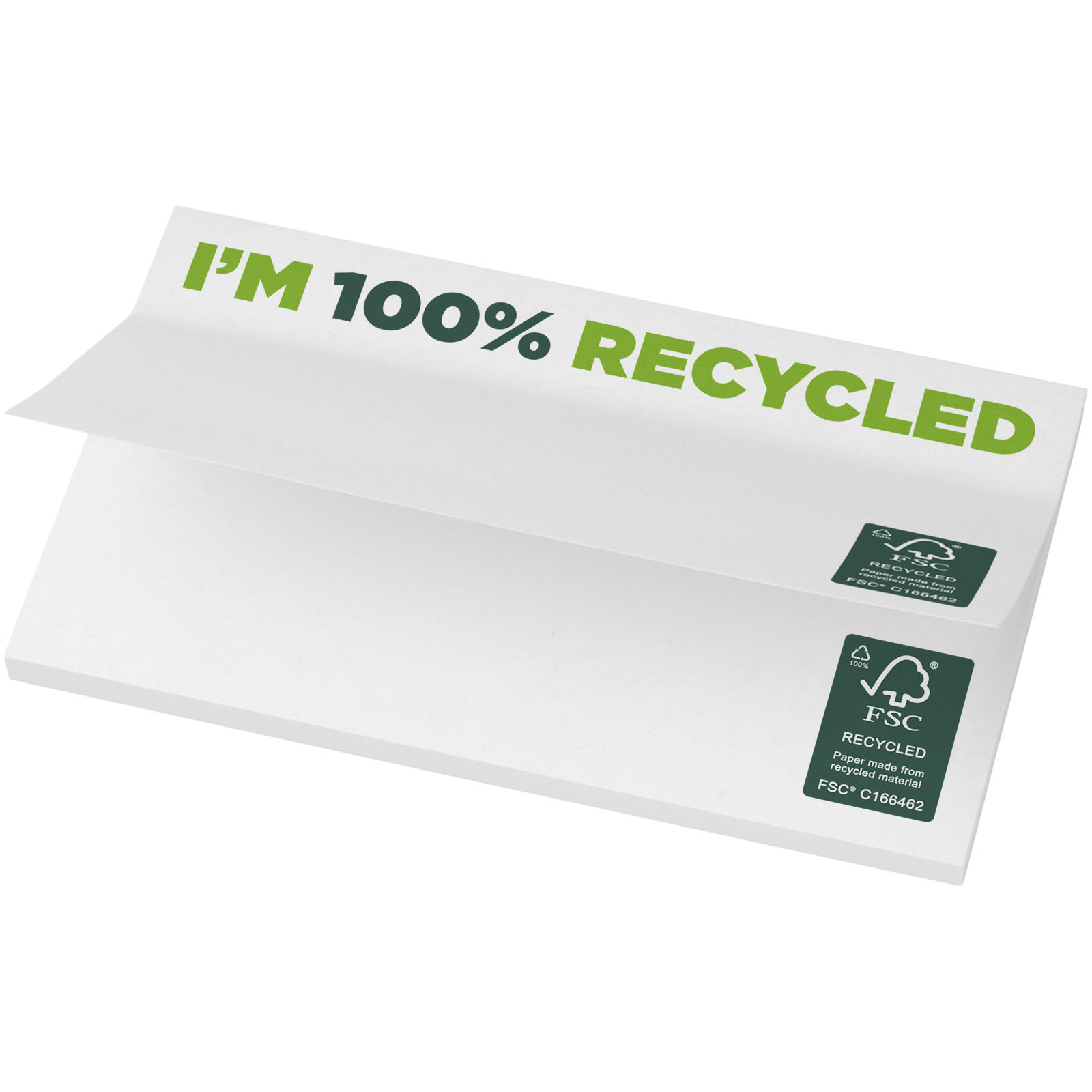 Notes adhésives publicitaires - Mémos autocollants recyclés 127 x 75 mm Sticky-Mate® - 0