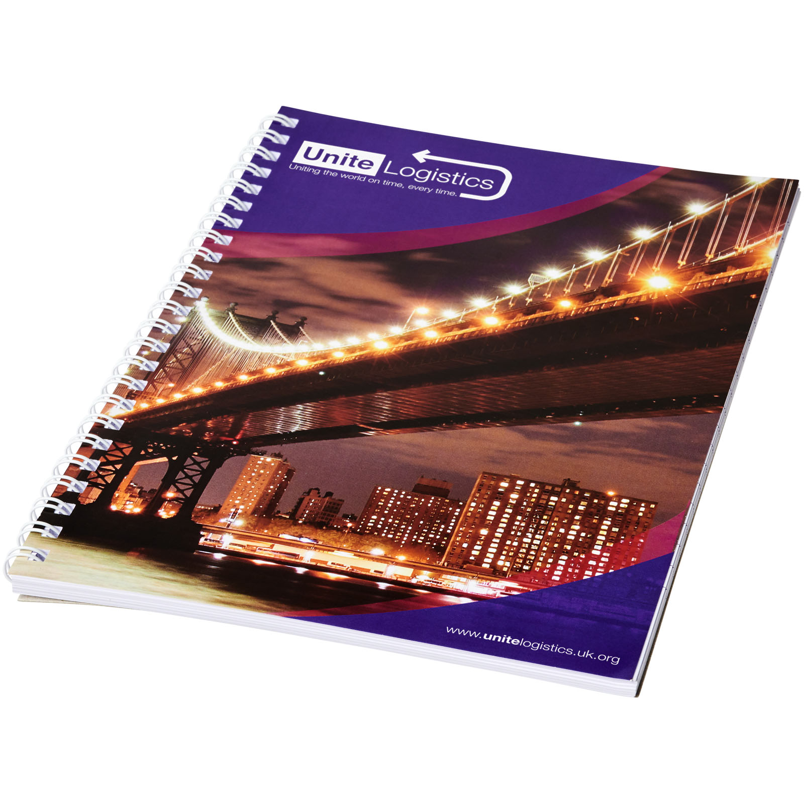 Advertising Soft cover notebooks - Desk-Mate® A5 spiral notebook with printed back cover