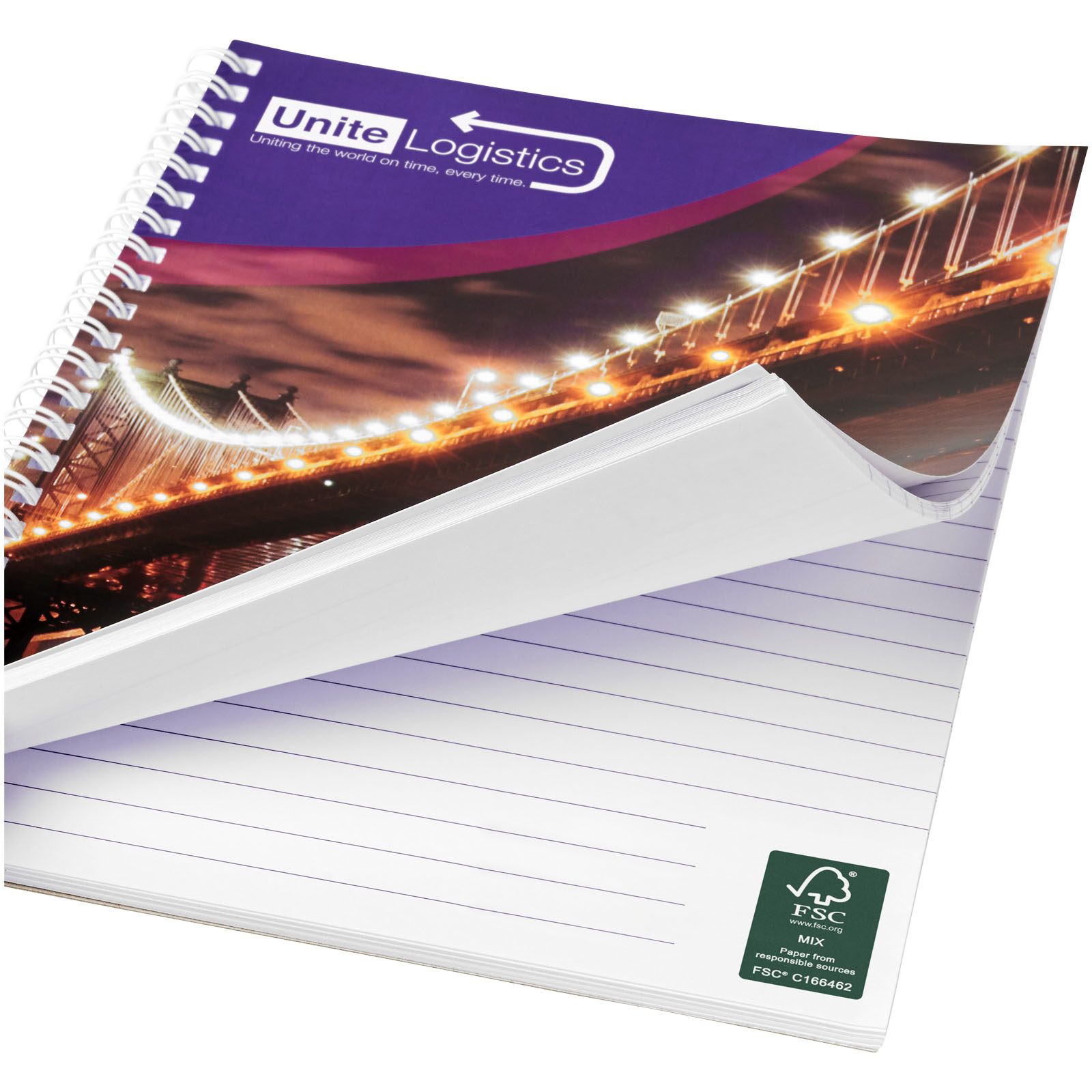 Advertising Soft cover notebooks - Desk-Mate® A4 spiral notebook with printed back cover - 4