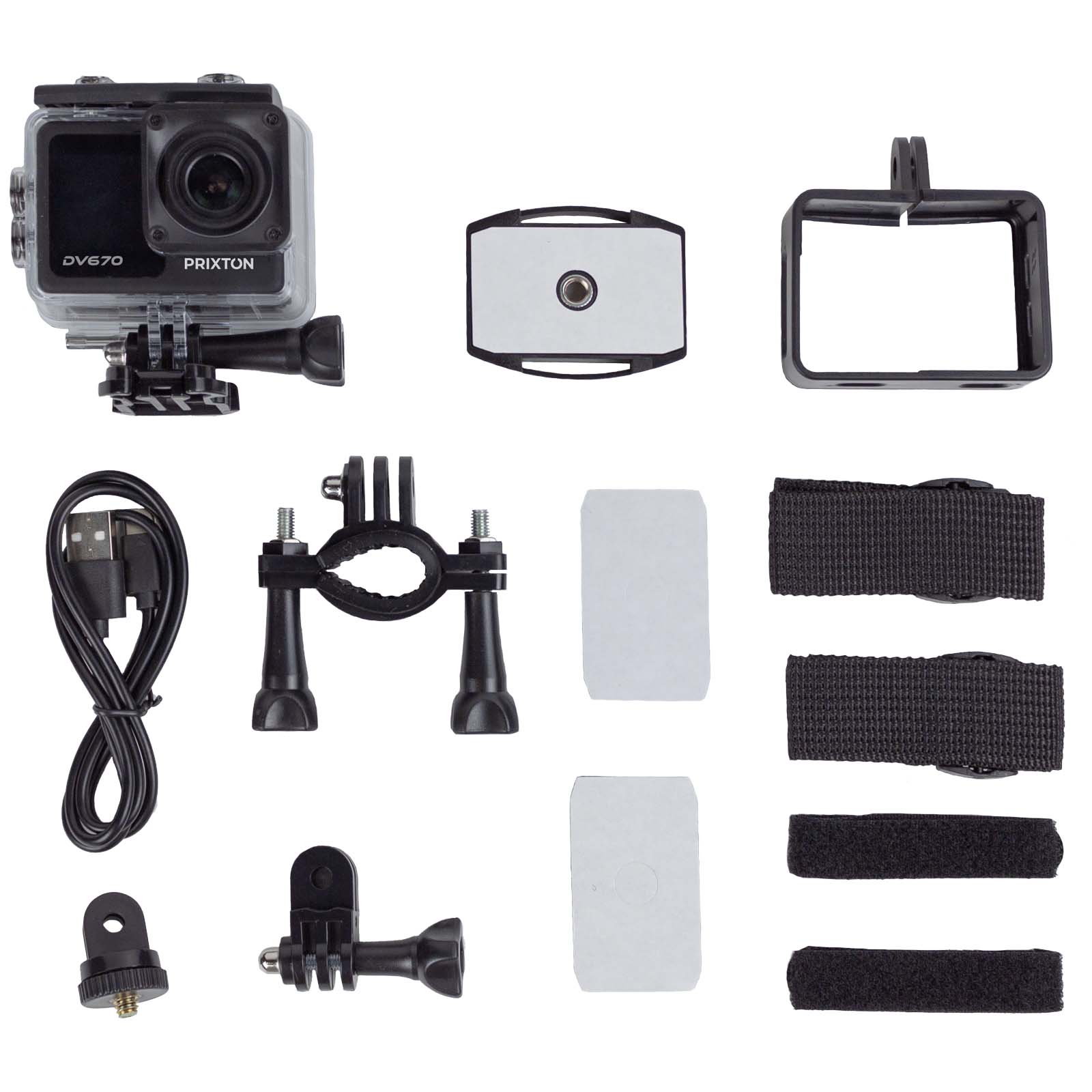 Appareils photo publicitaires - Caméra d’action Prixton DV670 à double écran 4K - 4