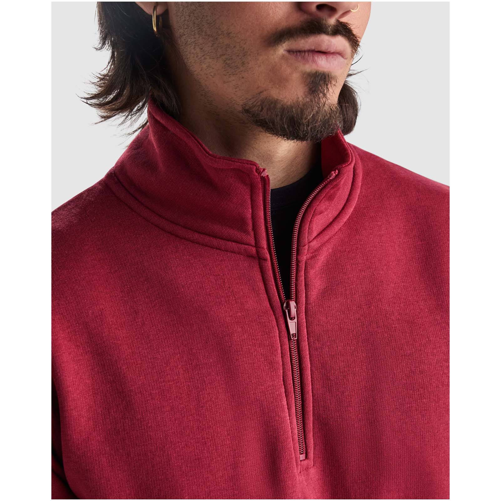 Sweat publicitaires - Pull zippé de 280 g/m² Aneto avec fermeture quart de zip - 2