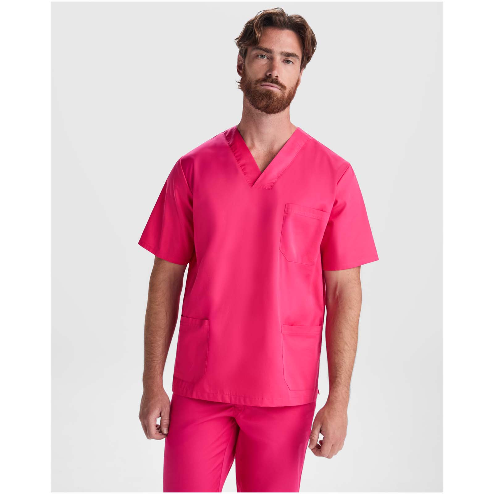 Vêtements de travail publicitaires - Haut de service unisexe à manches courtes Panacea de 160 g/m2  - 2