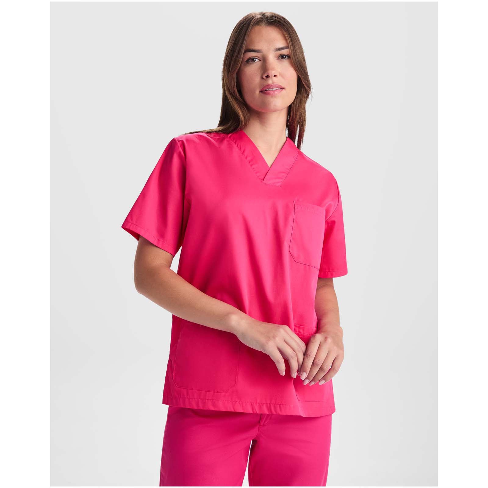 Vêtements de travail publicitaires - Haut de service unisexe à manches courtes Panacea de 160 g/m2  - 3