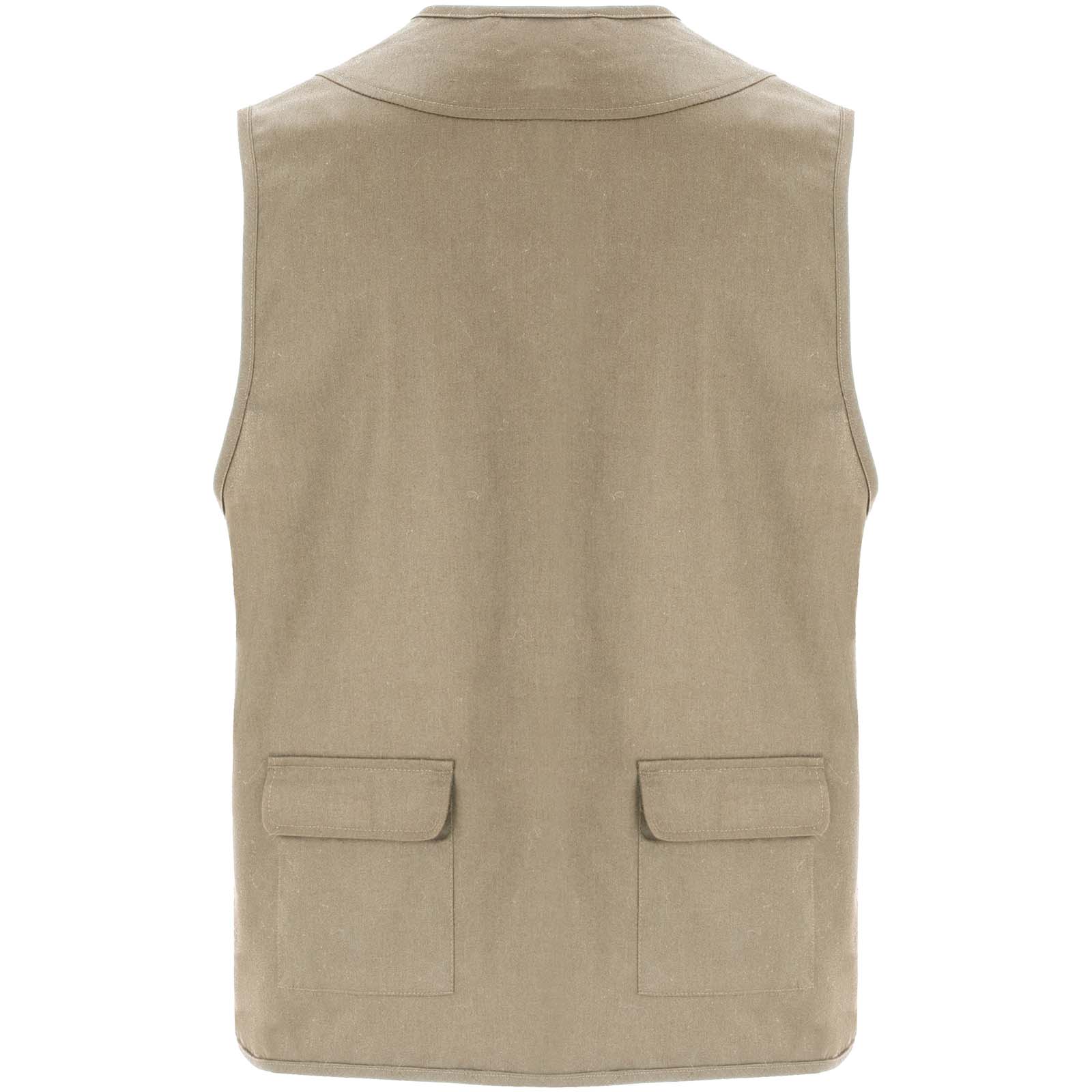 Vêtements de travail publicitaires - Gilet de travail multi-poches à col en V Venera de 200 g/m2  - 1