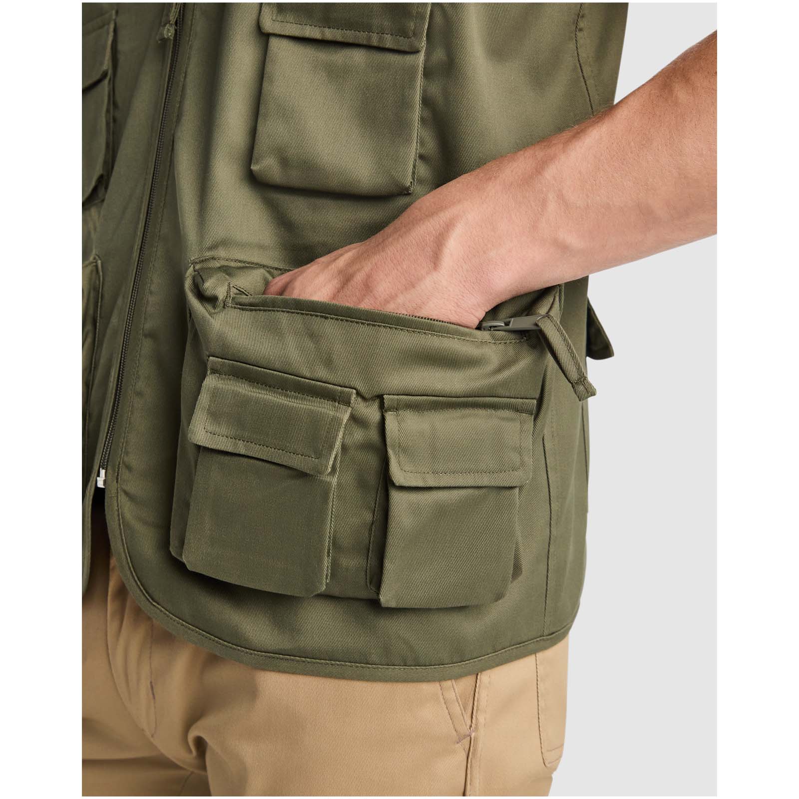 Vêtements de travail publicitaires - Gilet de travail multi-poches à col en V Venera de 200 g/m2  - 2